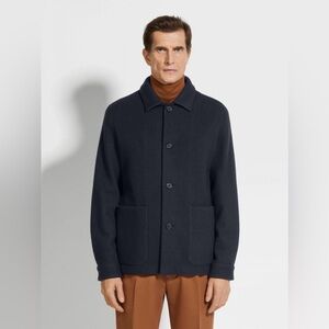 Ermenegildo Zegna Wool and Cashmere Reversible Chore Jacket Dark Grey/Black